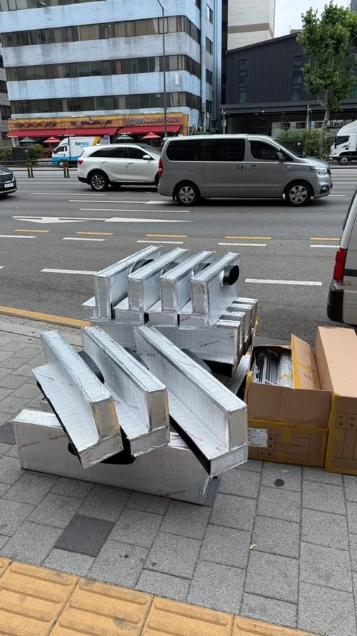 잠실동 스파이럴덕트시공 현장 사진